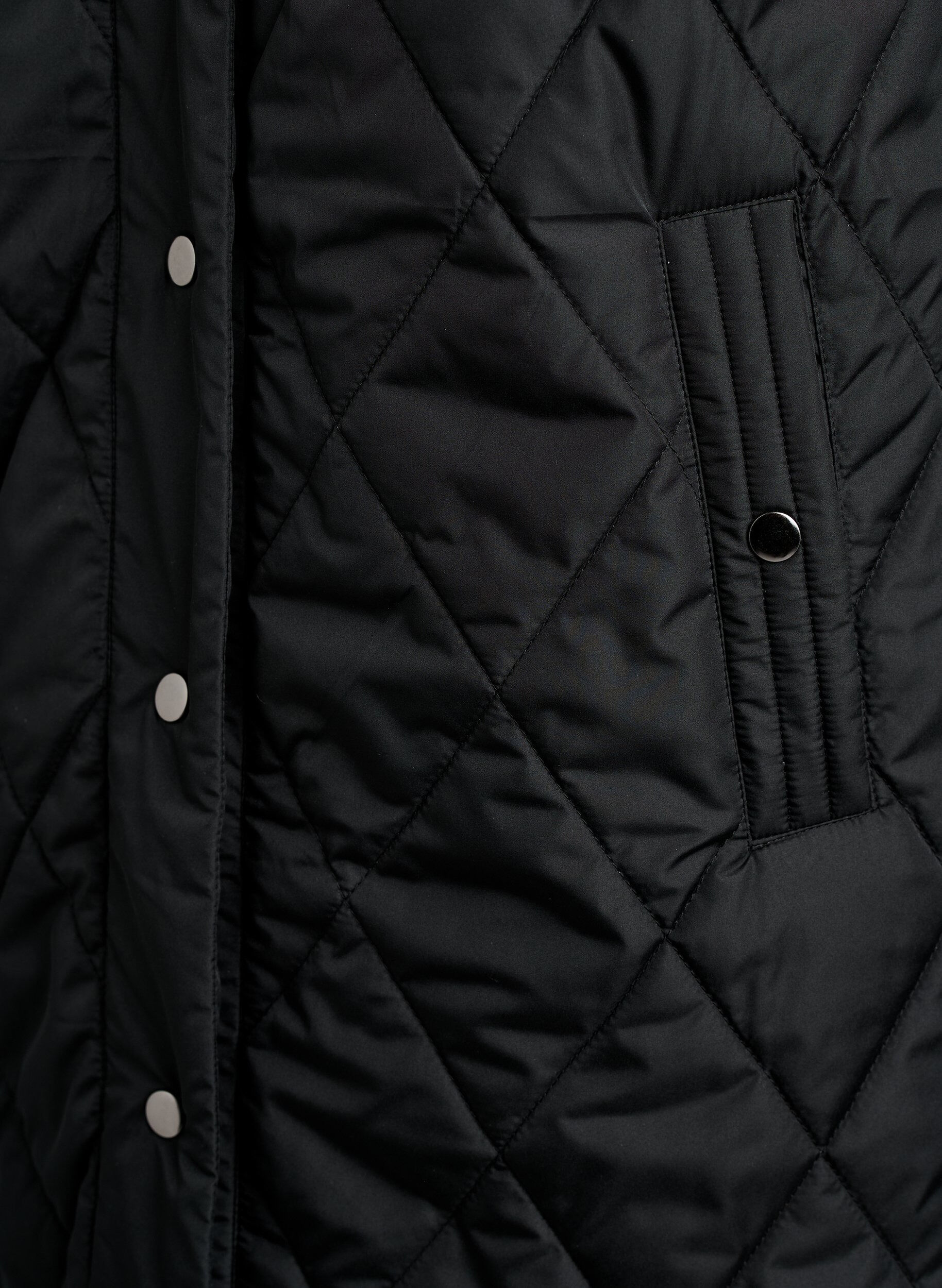 ZizziLangt vattert vest med trykknapper, Svart, Packshot image number 3