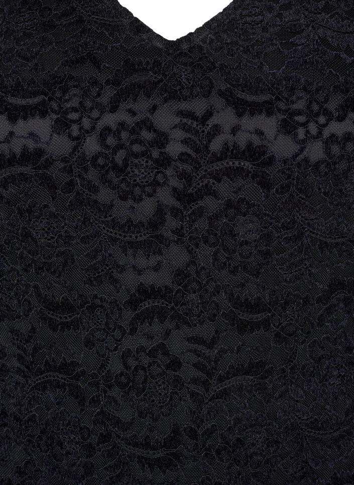 Body med blonder og lange ermer, Black, Packshot image number 2