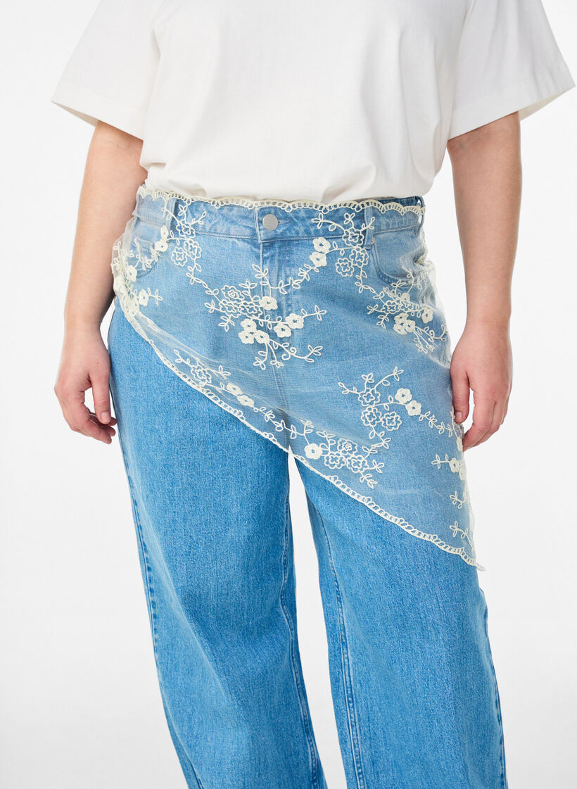 Trekantet blondeskjerf, Beige, Model