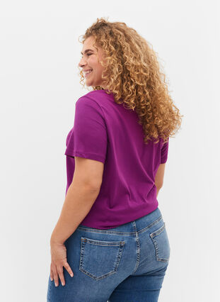 T-skjorte i bomull med trykk, Grape Juice, Model image number 1