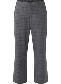 Rutete bukser med høy midje og rette ben, Check Rutete bukser med høy midje og rette ben