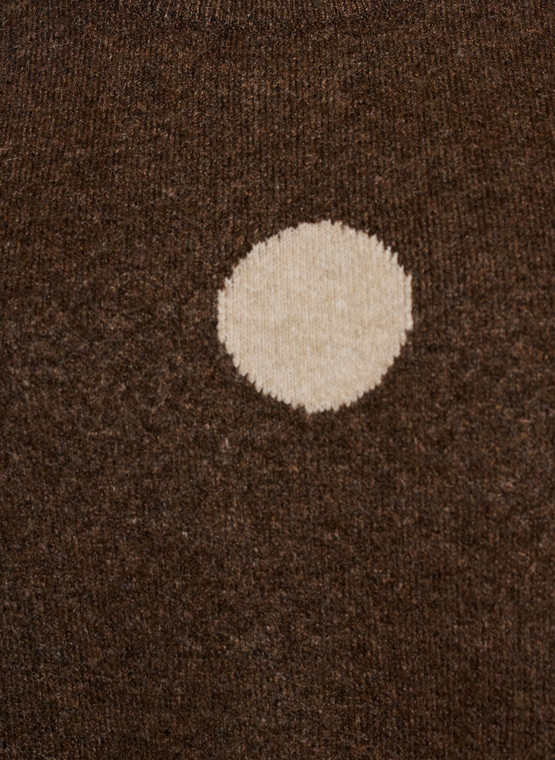 ZizziStrikkebluse med prikket m&oslash;nster, Brun, Packshot image number 2
