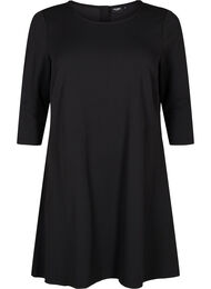 FLASH – Kort kjole med A-fasong og 3/4 ermer, Black