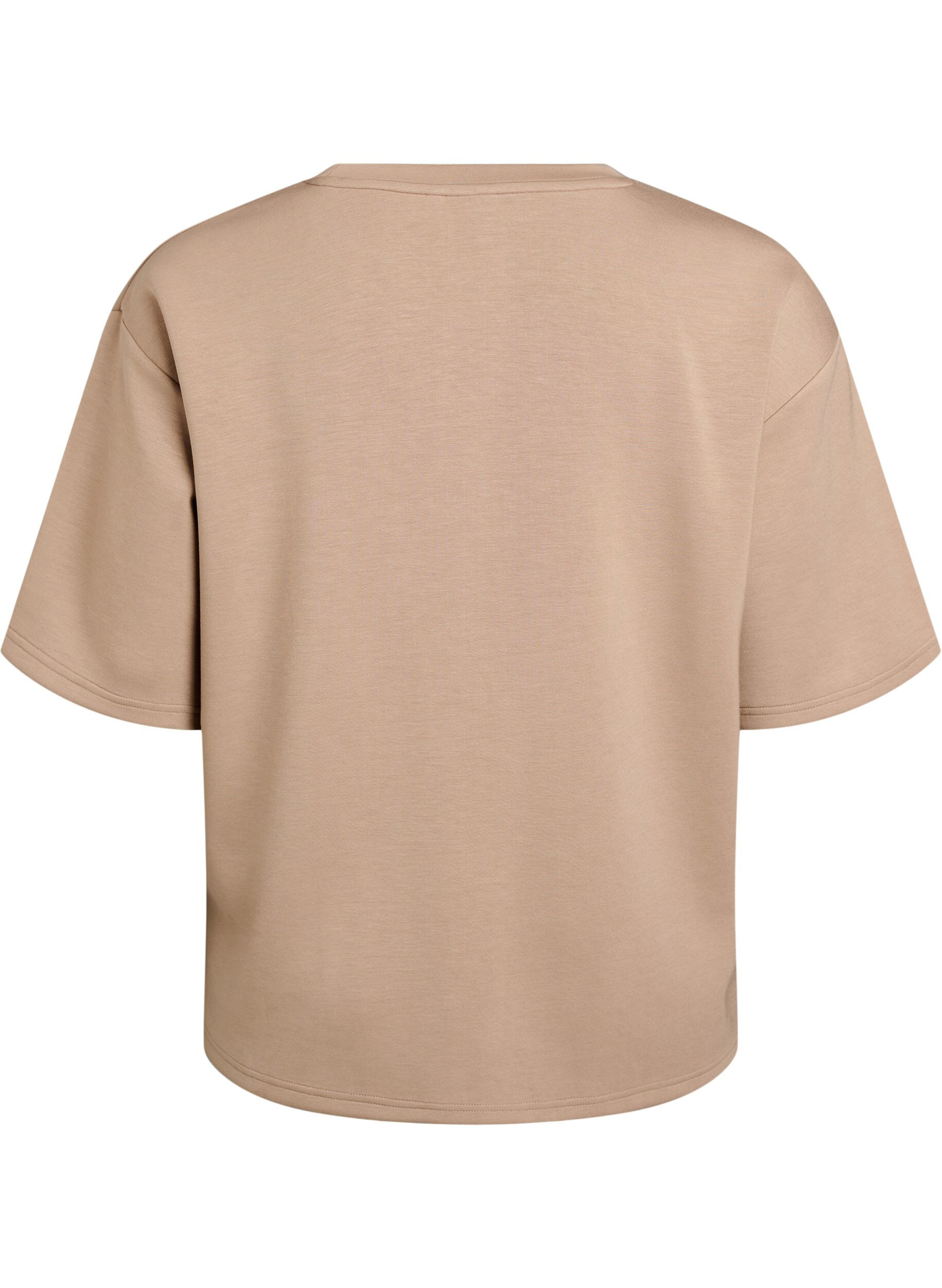 Zizzi Loose fit T-skjorte med halve ermer, Beige, Packshot image number 1