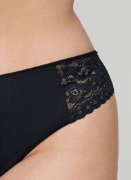 3 stk. g-streng med blondekant, Black, Model