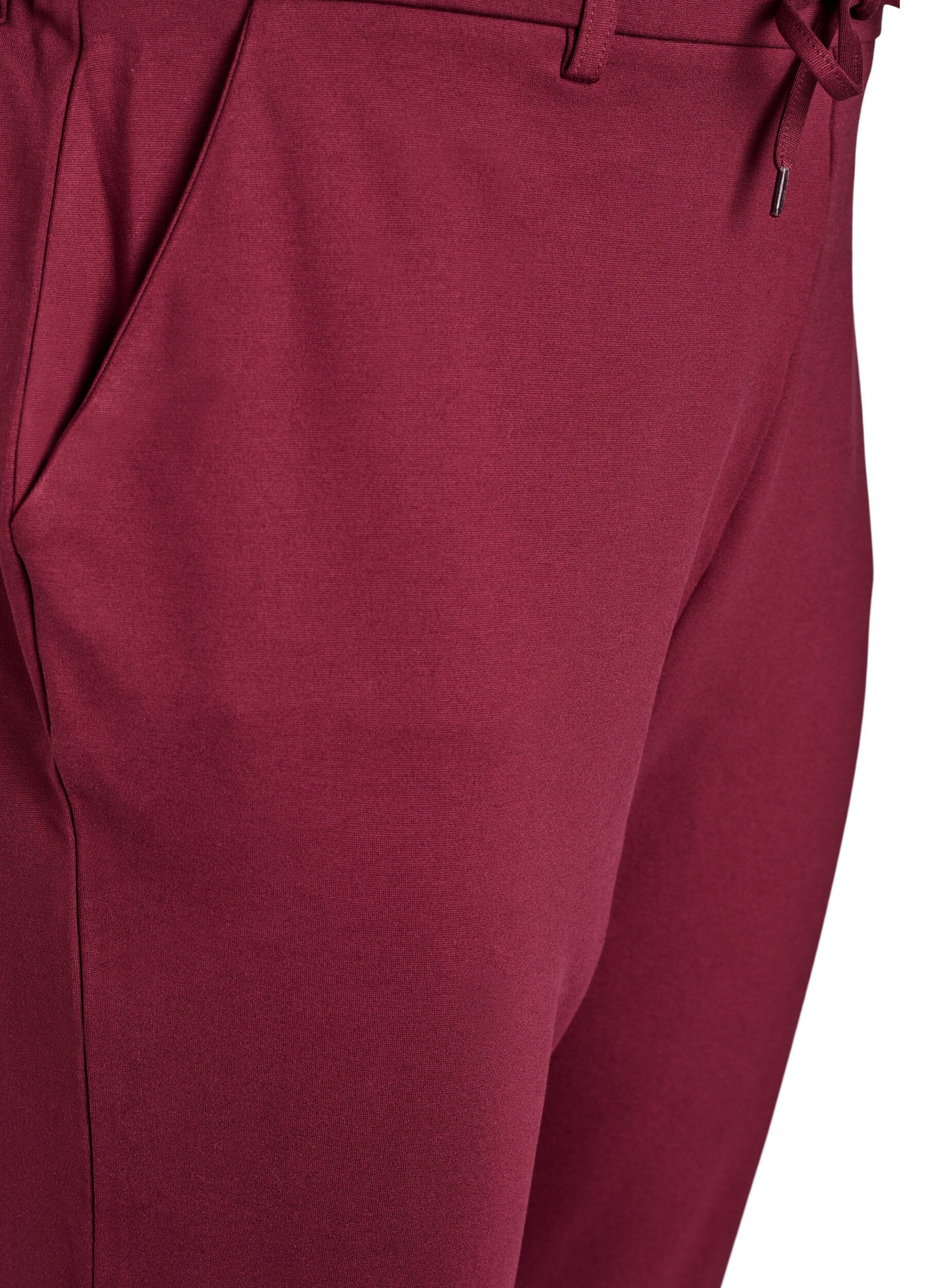 ZizziBesk&aring;rne Maddison bukser, M&oslash;rk Bordeaux, Packshot image number 2