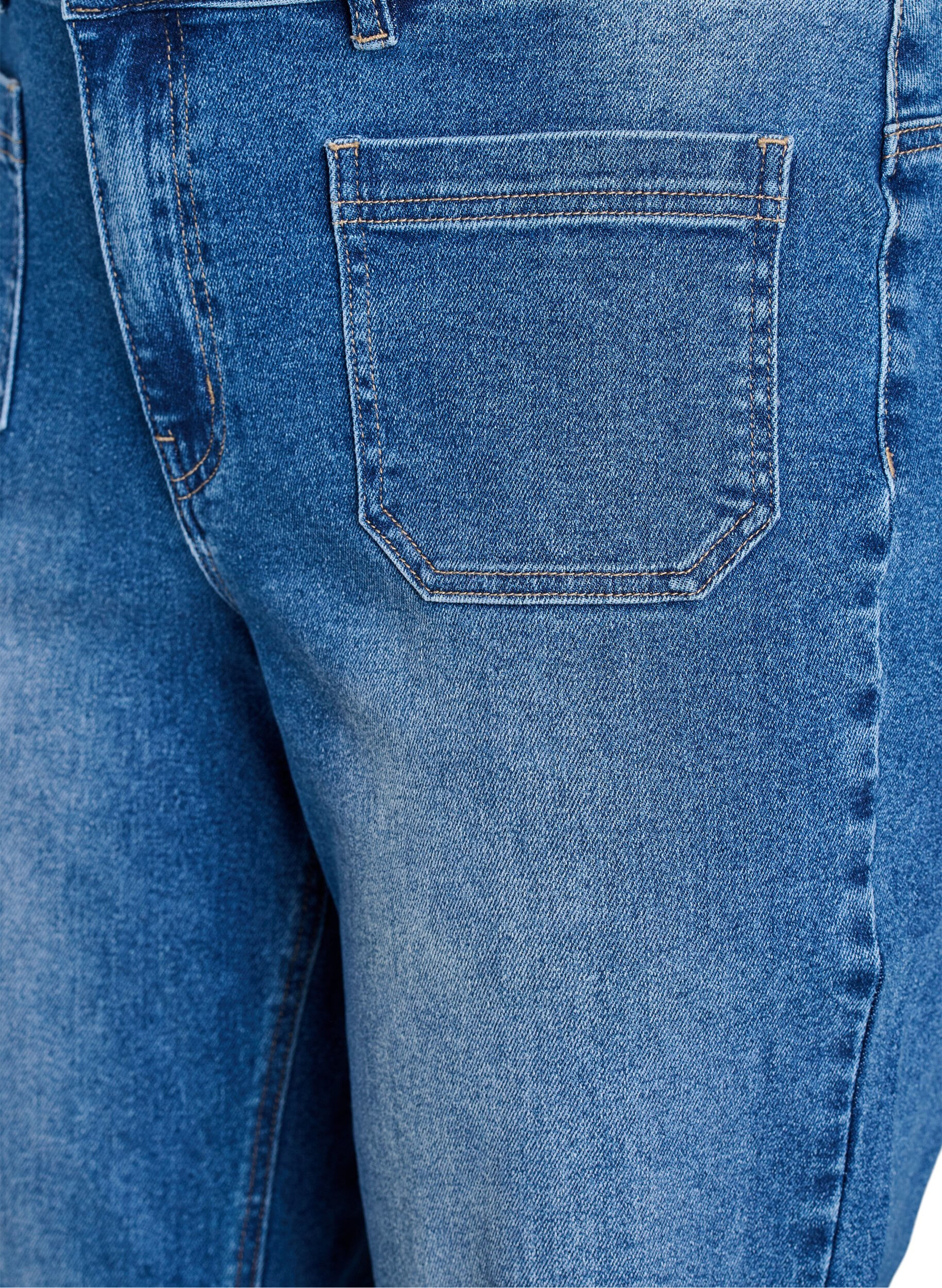 ZizziJeans med forlommer og rette ben, Bl&aring;, Packshot image number 2