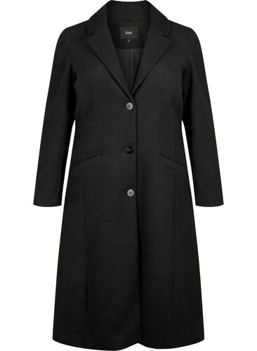 Kåpe med knapper og lommer, Black, Packshot image number 0
