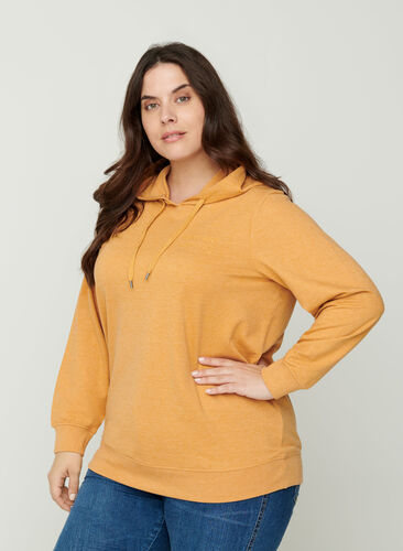 Sweatshirt med hette, Spruce Yellow Mel., Model image number 0