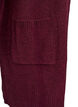 Ribbestrikket cardigan med lommer, M&oslash;rk Bordeaux, Packshot image number 2