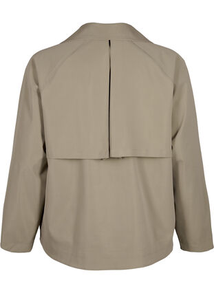 Zizzi Kort trenchcoat med trykknapplukking, Coriander, Packshot image number 1
