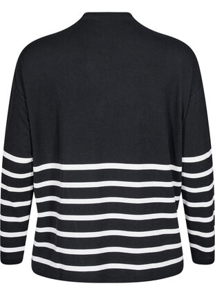 Zizzi Bluse med høy hals og lange ermer, Svart, Packshot image number 1