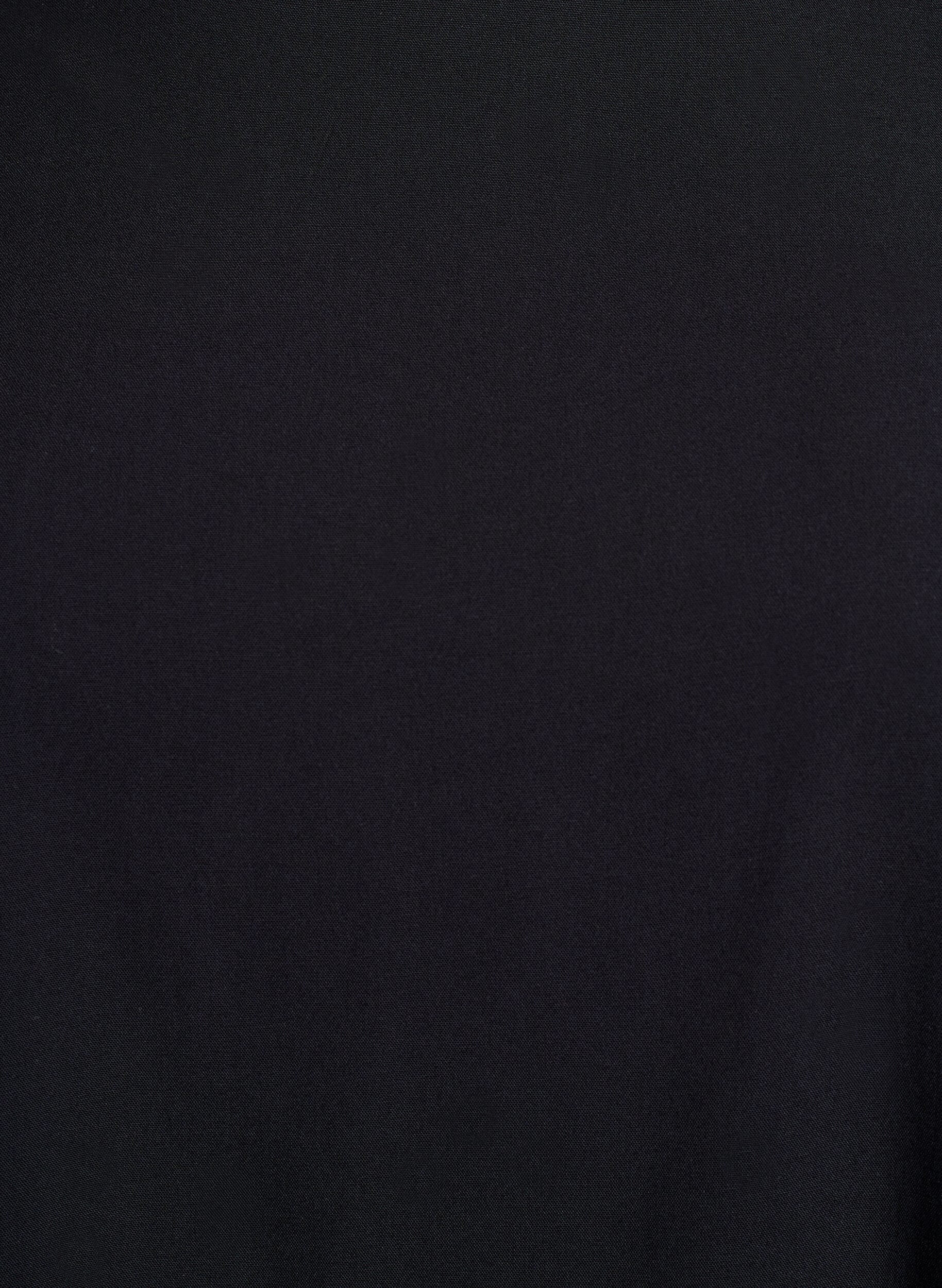 ZizziVevet bluse med korte ermer og rund hals, Svart, Packshot image number 2