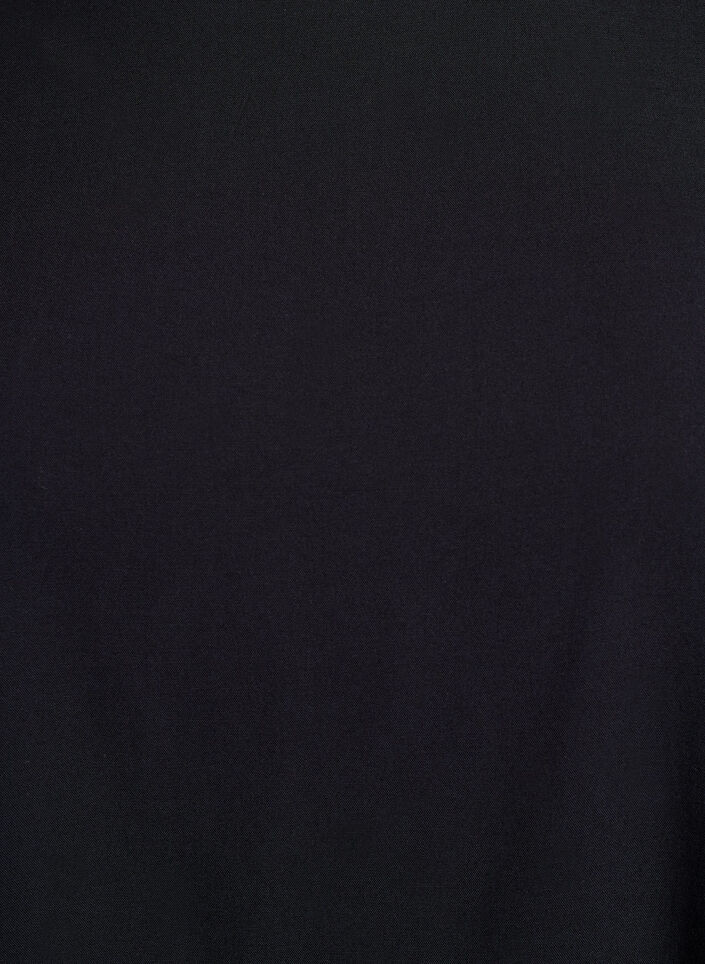 Vevet bluse med korte ermer og rund hals, Svart, Packshot image number 2