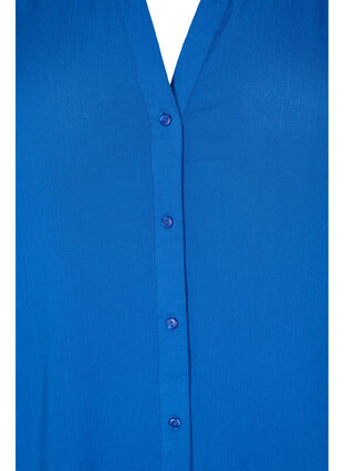 Kortermet viskoseskjorte med V-hals, Classic Blue, Packshot image number 2