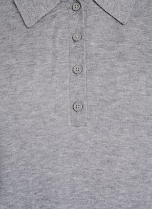Zizzi Strikkeplagg med krage, Light Grey Melange, Packshot image number 2