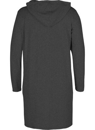Langermet kjole med hette, Dark Grey Melange, Packshot image number 1