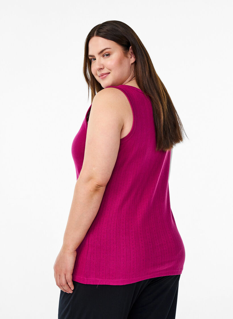 Nattopp i organisk bomull med et teksturert m&oslash;nster, Rosa, Model image number 2