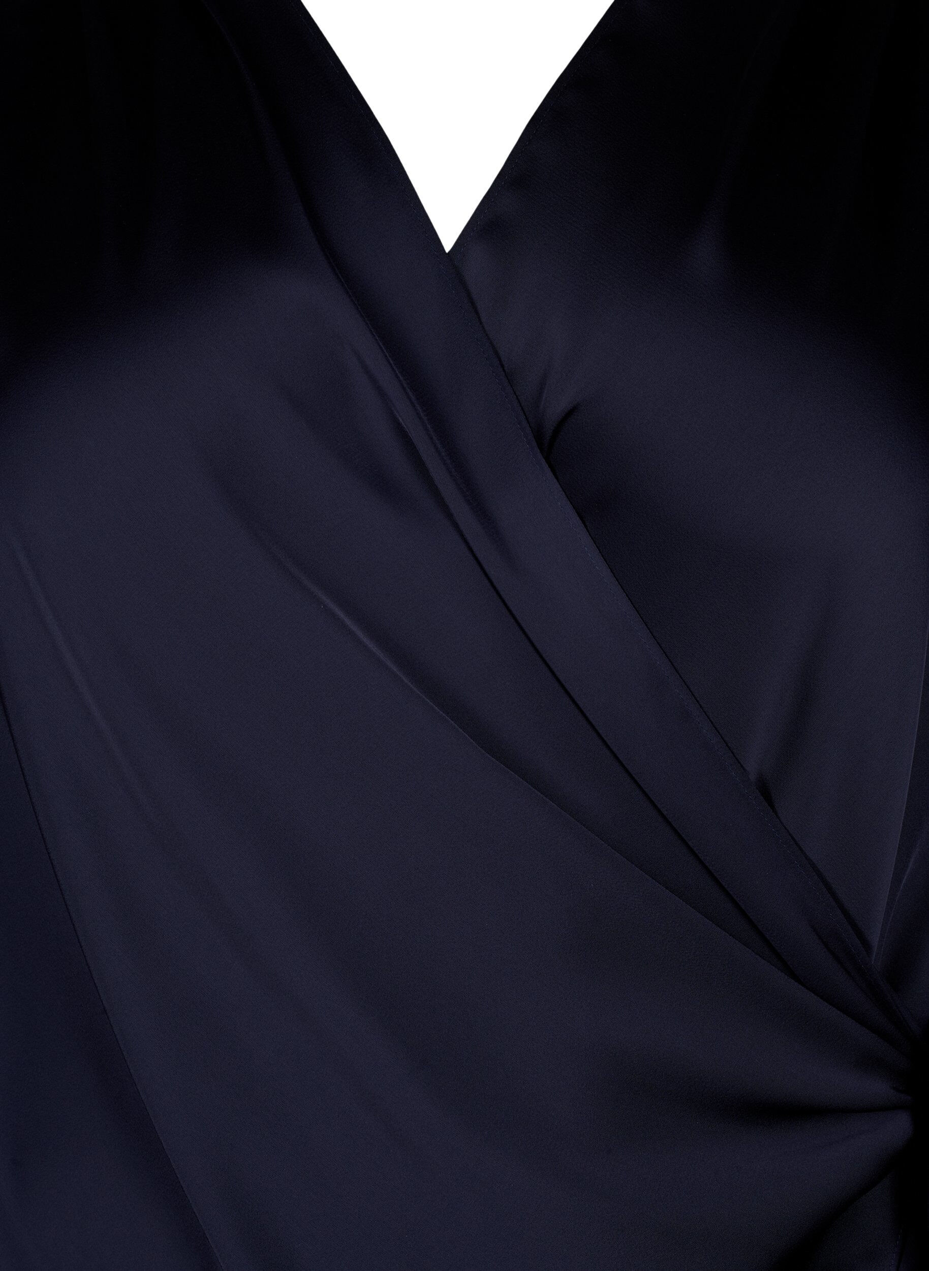ZizziFestbluse i sateng med omslag, Night Sky, Packshot image number 2