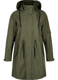 Vanntett parkas med avtagbar hette