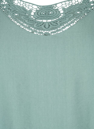 Bluse i viskose med heklede detaljer, Chinois Green, Packshot image number 2
