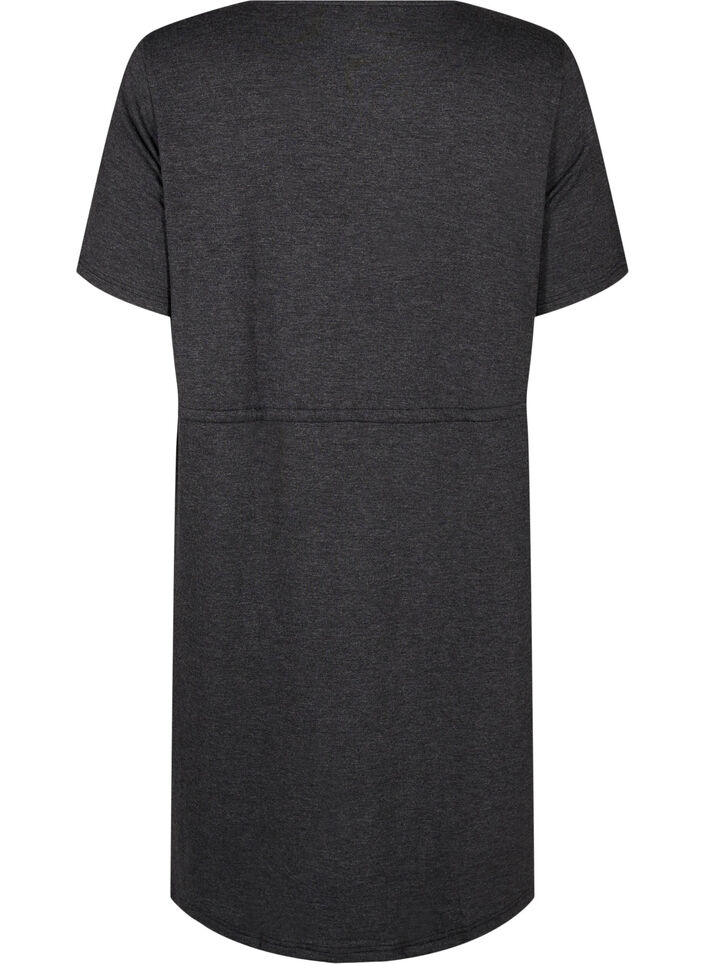 Kort jerseykjole med knytebelte, Grå, Packshot image number 1