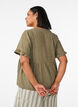 Bluse i lin og viskose med V-hals og knappelukking, Gr&oslash;nn, Model image number 2
