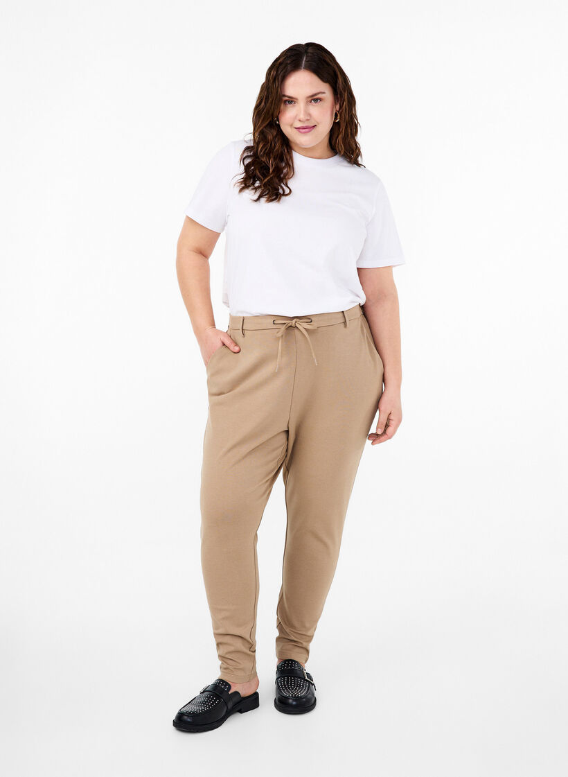 Croppede Maddison-bukser, Beige, Model image number 0