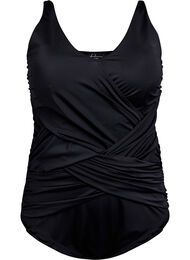 Badedrakt med drapert kryssdetalj, Black