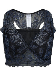 BH med blonder og mesh, Black w. blue lace, Packshot