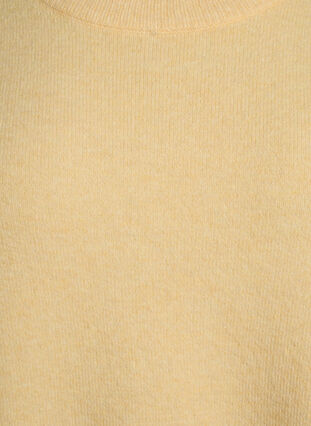 Zizzi Strikket bluse med korte ermer, Gul, Packshot image number 2