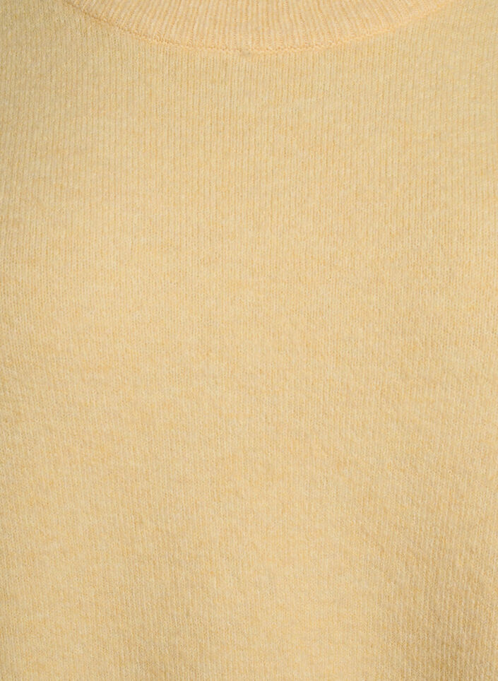 Strikket bluse med korte ermer, Gul, Packshot image number 2