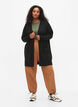 Ribbestrikket cardigan med lommer, Grå, Model image number 1