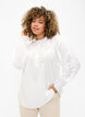 Bluse med volanger og broderi anglaise, Bright White, Model image number 0