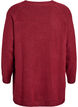 Lang strikkebluse med kuleknapper, Mørk Bordeaux, Packshot image number 1
