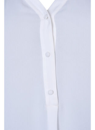 Bluse med lange ermer og knappelukking, Bright White, Packshot image number 2