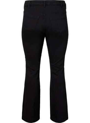 Ellen bootcut jeans med høyt liv, Black, Packshot image number 1