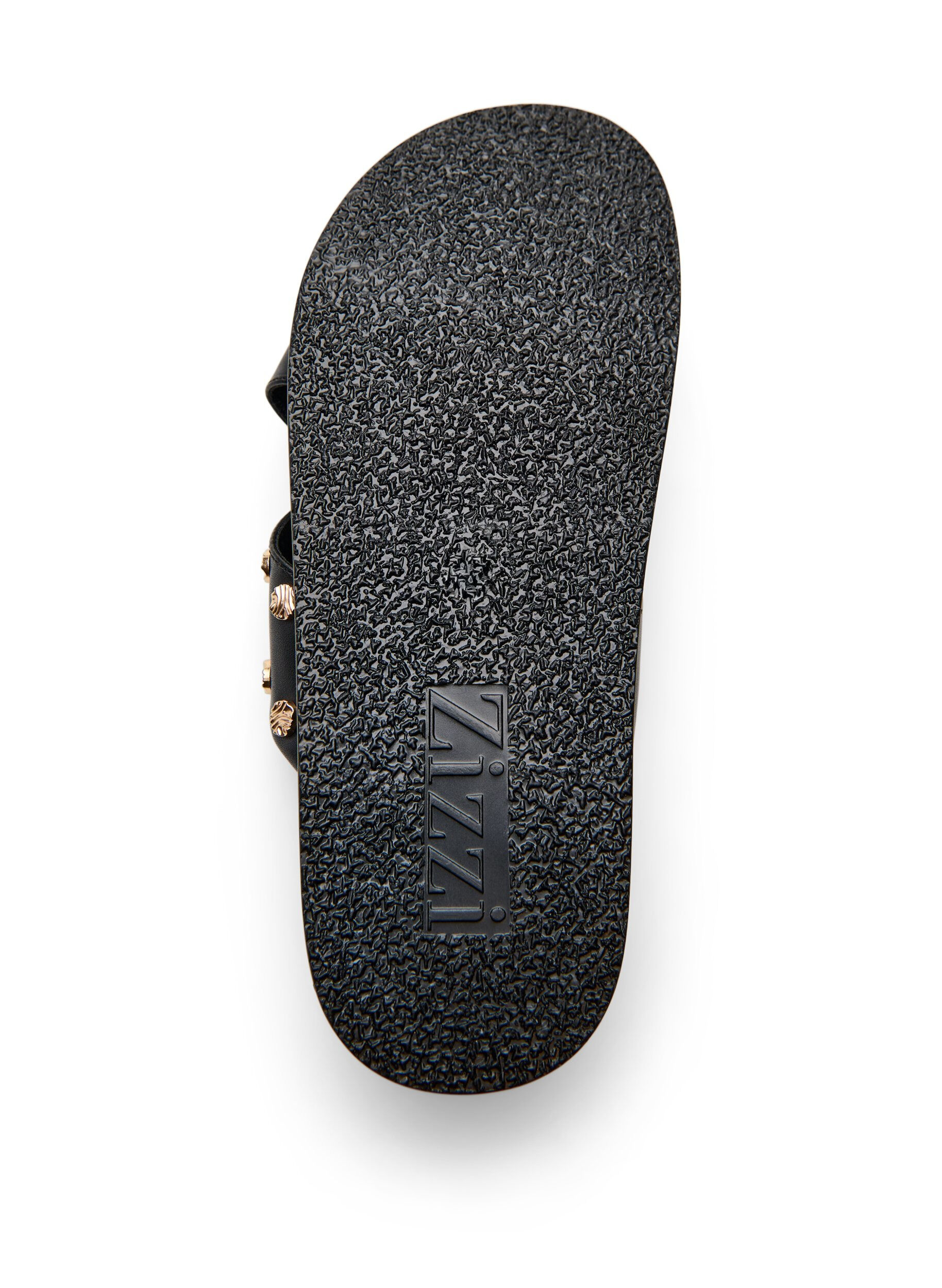 Zizzi Sandal med kryssede stropper og dekorative nagler, Svart, Packshot image number 4