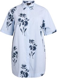 Lang skjorte med striper og blomstertrykk, O. Air Stripe Flower