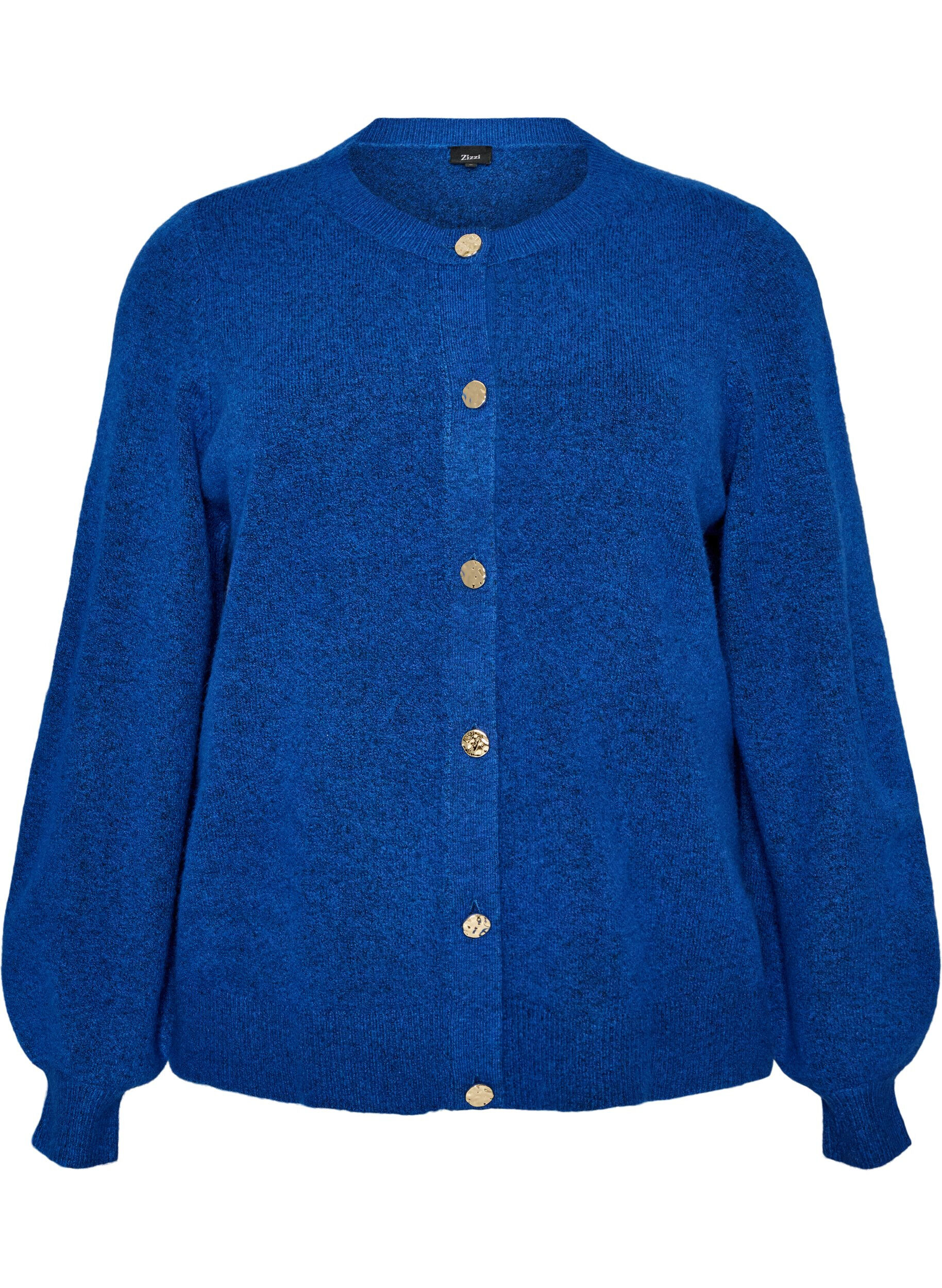 Cardigan i myk strikk med gullfargede knapper