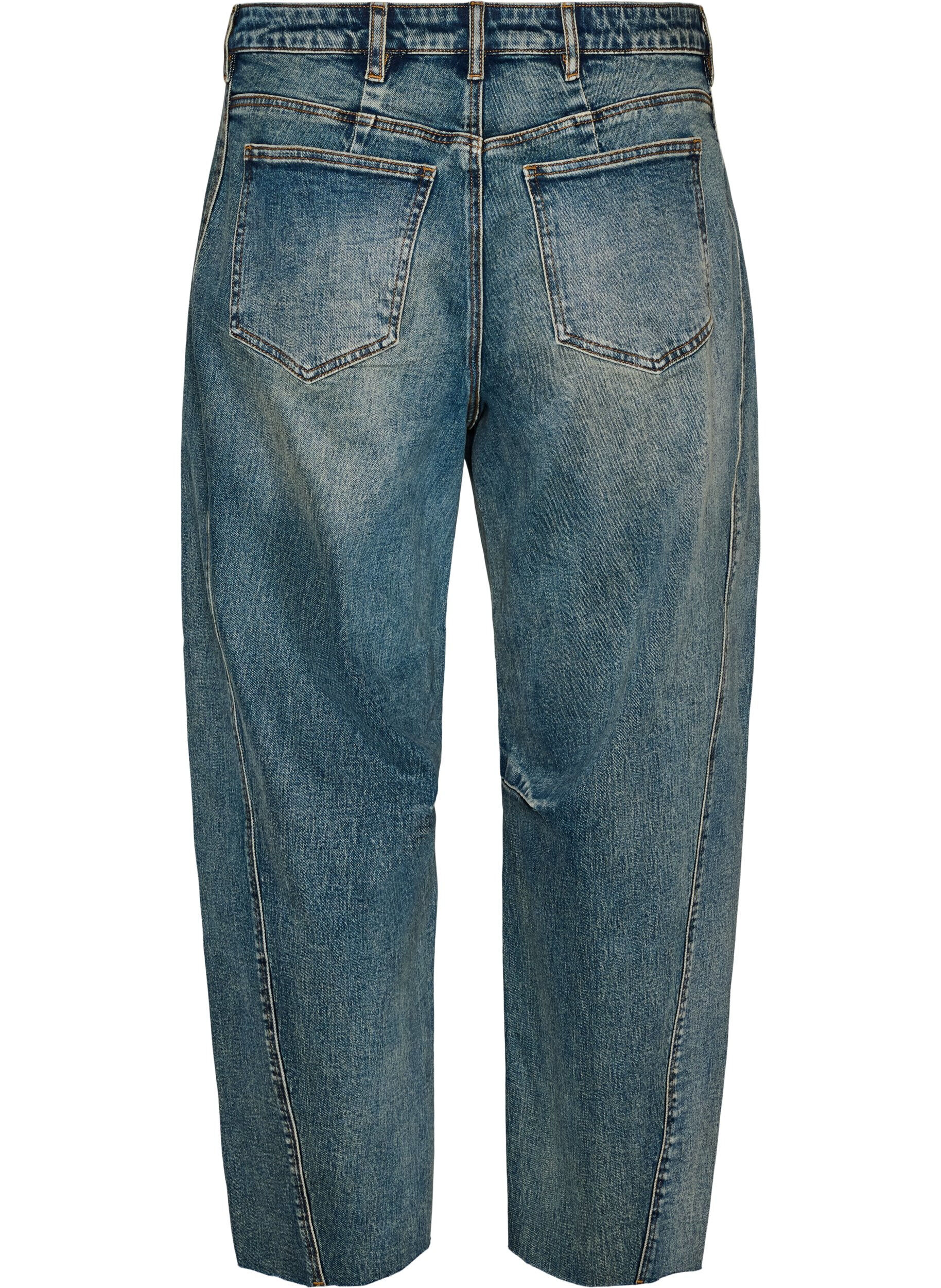ZizziJeans med barrel fit og en slitt vask, Bl&aring;, Packshot image number 1
