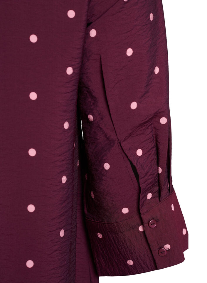Kort kjole med krage og brystlomme, R&oslash;d, Packshot image number 3