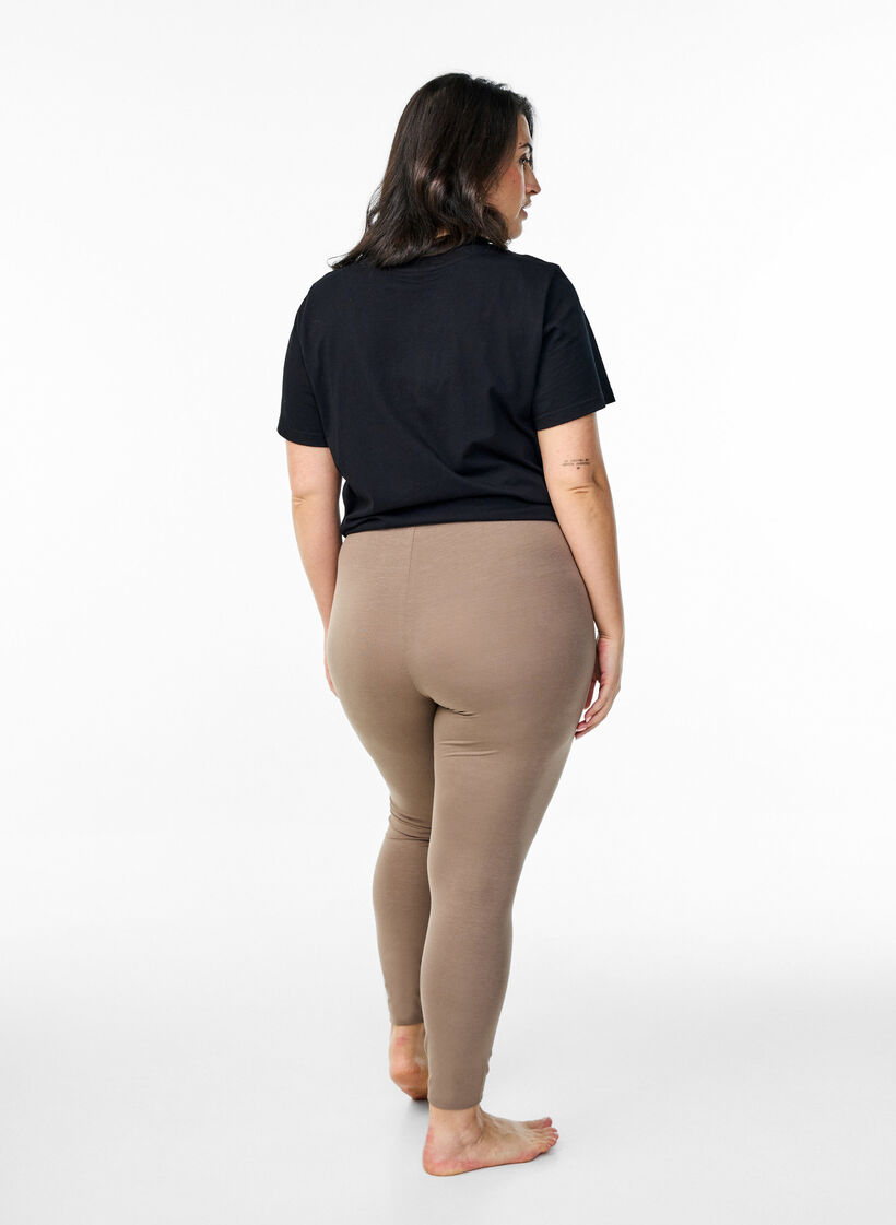 Basis leggings i viskose, Brun, Model image number 2