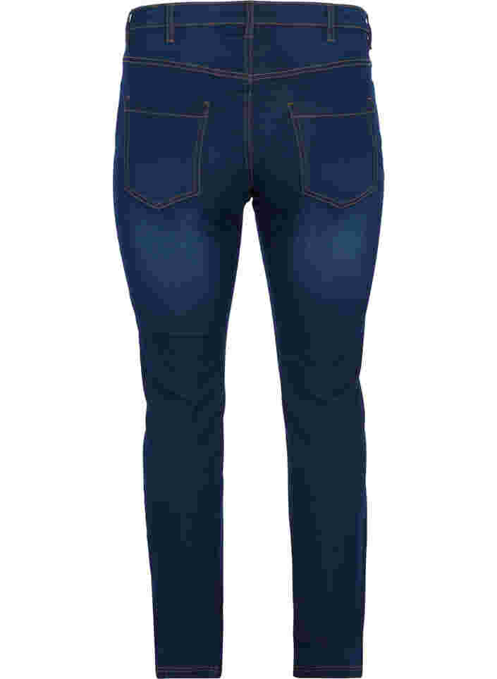 Slim fit Emily jeans med normal høyde i livet, Blue denim, Packshot image number 1