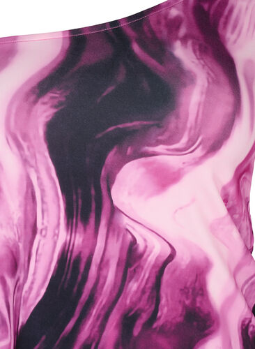 One-shoulder bluse med mønster, Raspberry Rose AOP, Packshot image number 2
