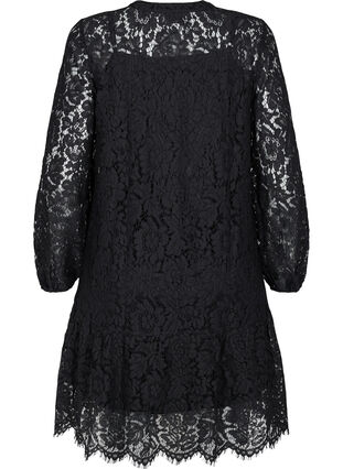 Blondekjole med lange ermer, Black, Packshot image number 1