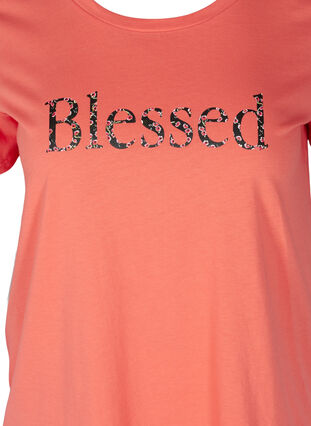 T-skjorte med print, Living Coral BLESSED, Packshot image number 2