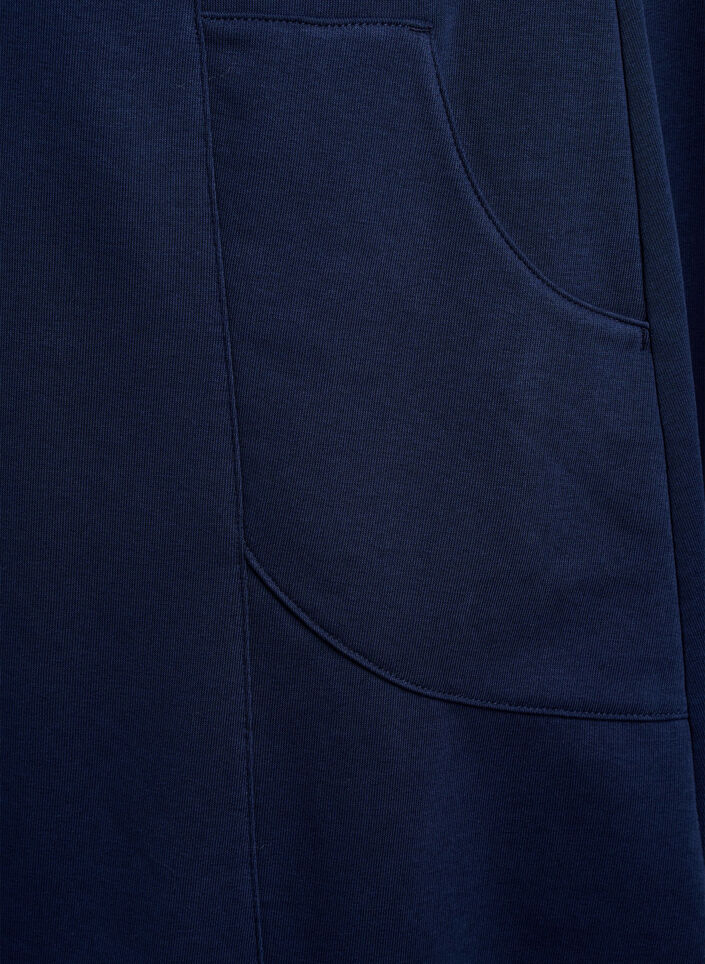 Jerseykjole med korte ermer og lommer, Bl&aring;, Packshot image number 3