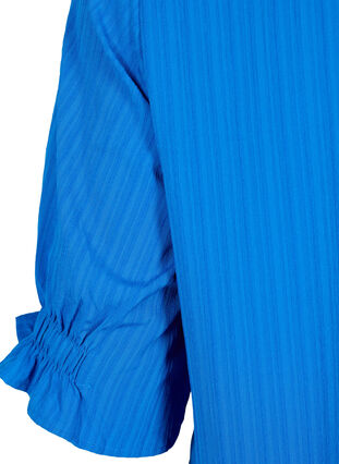 Stripete bluse med 1/2 ermer, Victoria blue, Packshot image number 3