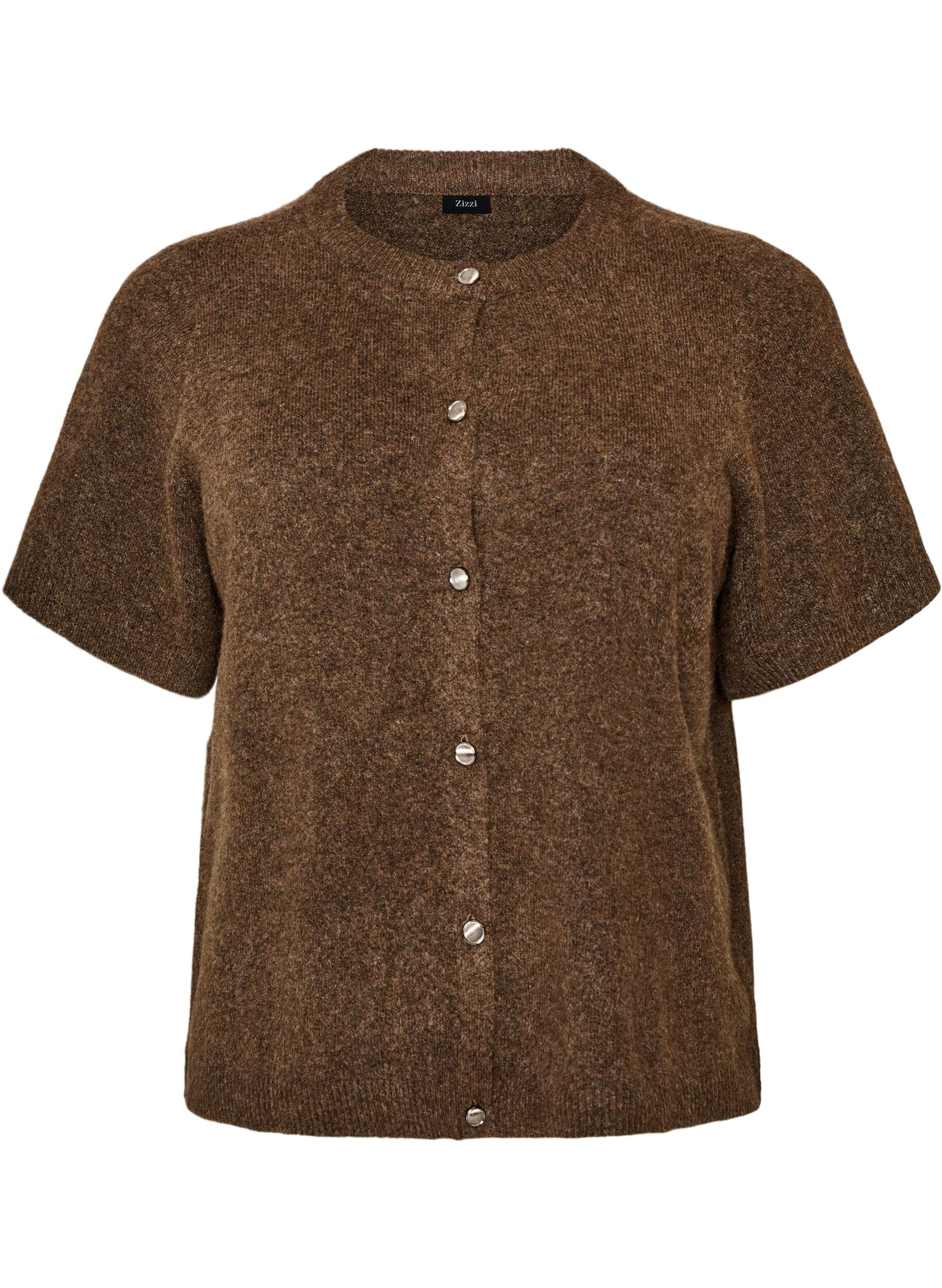 Strikket cardigan med korte ermer